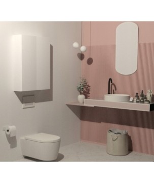 Mala szafka wiszaca do lazienki Bialy Mat nad umywalke na reczniki i chemie