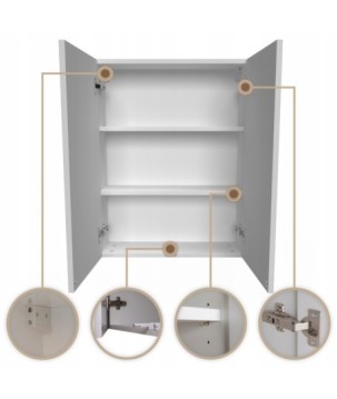 Mala szafka wiszaca do lazienki Bialy Mat nad umywalke na reczniki i chemie