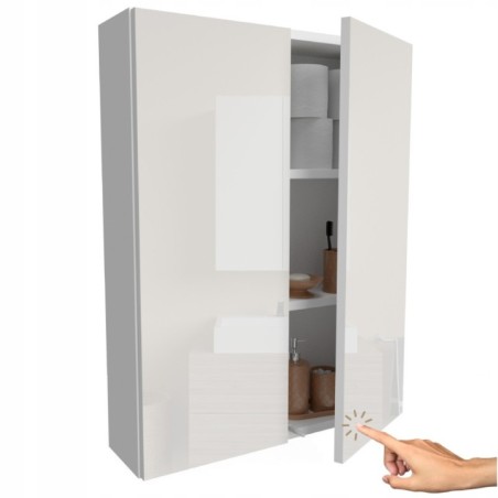 Szafka Lazienkowa Wiszaca Pojemna na chemie Nad umywalke Bialy Polysk 60cm