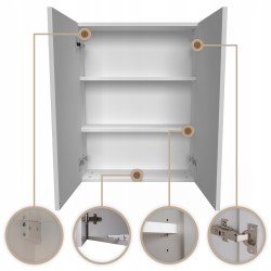 Szafka Lazienkowa Wiszaca Pojemna na chemie Nad umywalke Bialy Polysk 60cm Szafka Lazienkowa Wiszaca Pojemna na chemie Nad umywalke Bialy Polysk 60cm