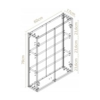 Szafka wisząca łazienkowa, dąb craft złoty pojemna 78x60x17