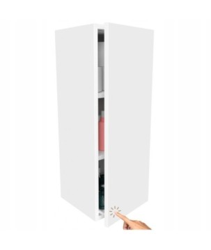 Szafka lazienkowa wiszaca wysoka slupek zamykana prawa bialy mat na papier