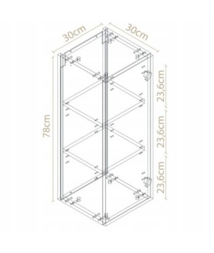 Szafka lazienkowa wiszaca wysoka slupek zamykana prawa bialy mat na papier