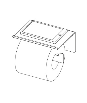 Uchwyt na papier toaletowy ścienny - z półką