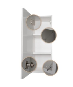 Słupek łazienkowy szafka wisząca biały ciepły połysk pojemny regał 30cm