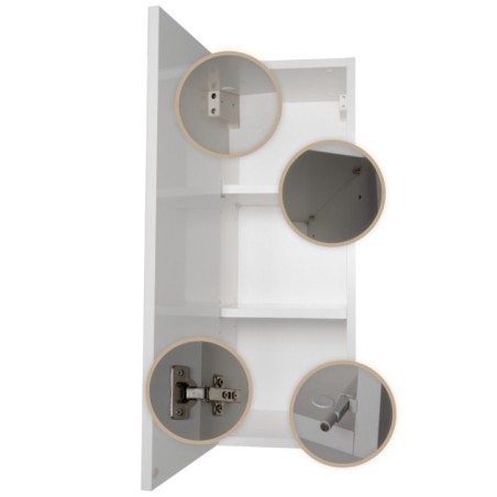 Słupek łazienkowy szafka wisząca biały ciepły połysk pojemny regał 30cm