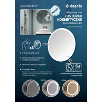 Lusterko kosmetyczne magnetyczne - podświetlenie LED