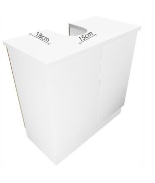 Pojemna szafka pod umywalkę na chemie, na ręczniki biały mat 60cm