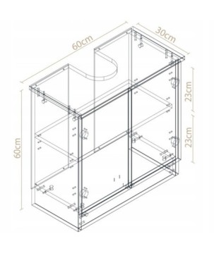 Pojemna szafka pod umywalkę na chemie, na ręczniki biały mat 60cm