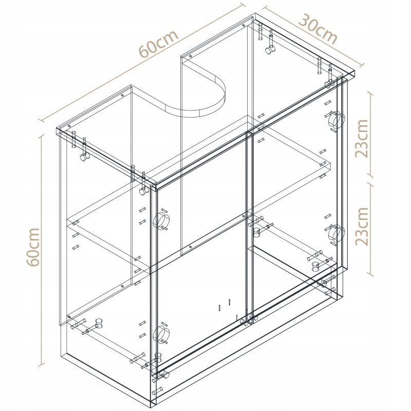 Pojemna szafka pod umywalkę na ręczniki biały mat 60x60x30
