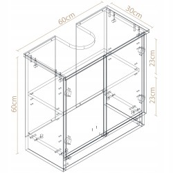 Pojemna szafka pod umywalkę na chemie, na ręczniki biały mat 60cm Pojemna szafka pod umywalkę na chemie, na ręczniki biały mat 60cm