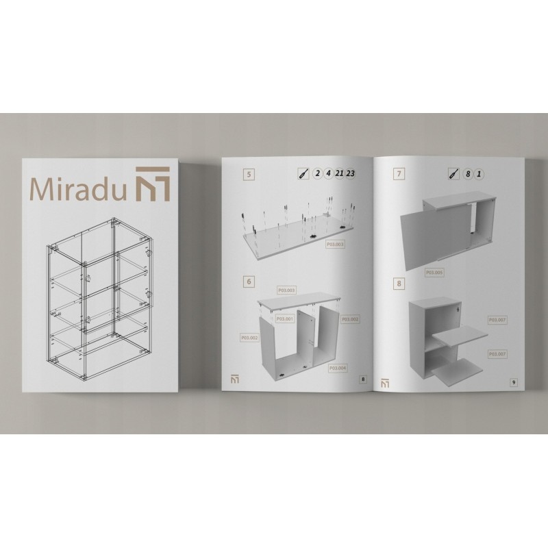 Wąska szafka łazienkowa wisząca biala mat 100 nad pralkę na chemie reczniki