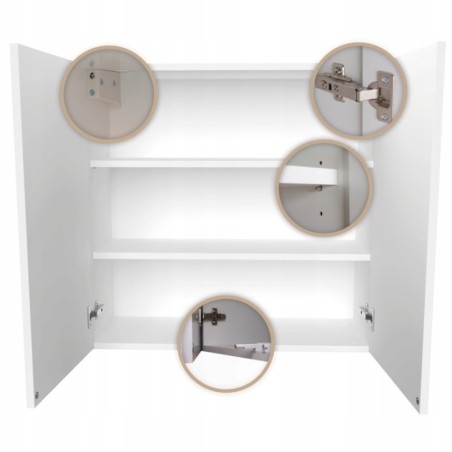 Szeroka i Pojemna Szafka łazienkowa wisząca biały mat nad WC szerokość 80cm