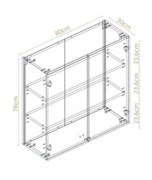 Szeroka i Pojemna Szafka łazienkowa wisząca biały mat nad WC szerokość 80cm