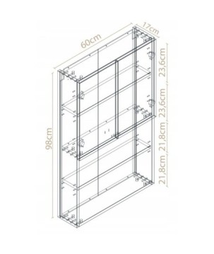 Szafka wiszaca łazienkowa dekor dab craft złoty drewnopochodna nad toalete