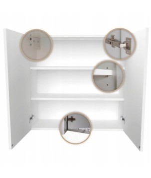 Szafka lazienkowa wiszaca waska biala polysk szeroka i pojemna na chemie 80