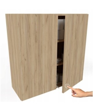 SZEROKA SZAFKA WISZĄCA ŁAZIENKOWA JASNA DREWNO POCHODNA DAB CRAFT ZŁOTY 80