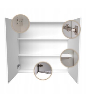 Szafka Łazienkowa Wisząca Biała mat Półka Słupek Łazienkowy 80cm