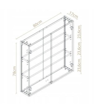 Szafka Łazienkowa Wisząca Biała mat Półka Słupek Łazienkowy 80cm