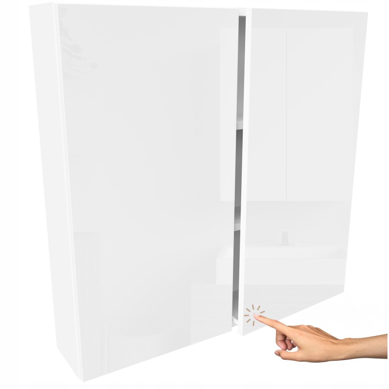 Szafka łazienkowa wiszaca 80cm biały połysk dwudzwiowa bezuchwytowa Szafka łazienkowa wiszaca 80cm biały połysk dwudzwiowa bezuchwytowa