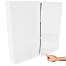 Szafka łazienkowa wiszaca 80cm biały połysk dwudzwiowa bezuchwytowa Szafka łazienkowa wiszaca 80cm biały połysk dwudzwiowa bezuchwytowa