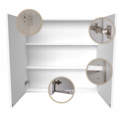 Szafka łazienkowa wiszaca 80cm biały połysk dwudzwiowa bezuchwytowa Szafka łazienkowa wiszaca 80cm biały połysk dwudzwiowa bezuchwytowa