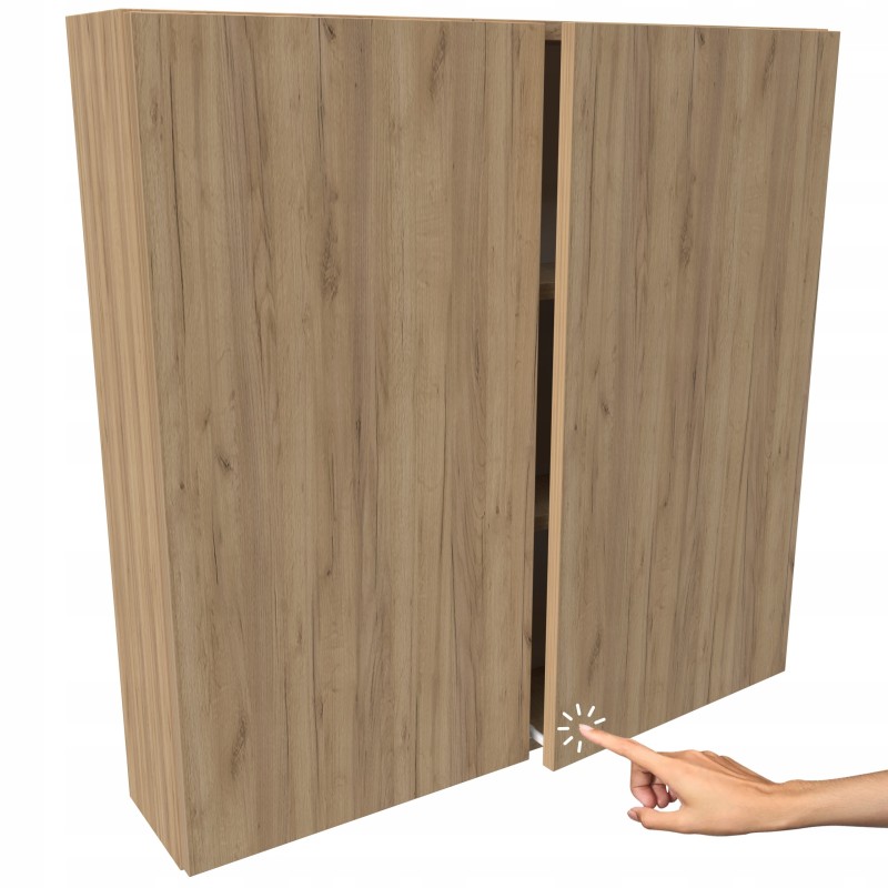 Szafka łazienkowa wisząca drewnopochodna dąb craft złoty do łazienki 80cm Szafka łazienkowa wisząca drewnopochodna dąb craft złoty do łazienki 80cm