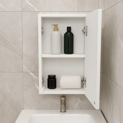 Mały słupek Szafka łazienkowa wisząca biały mat do łazienki regał 52,5x30cm