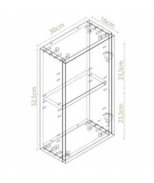 Mały słupek Szafka łazienkowa wisząca biały mat do łazienki regał 52,5x30cm