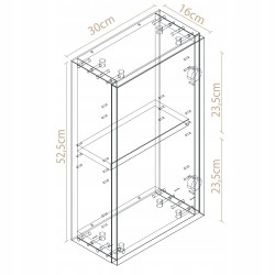 Mały słupek Szafka łazienkowa wisząca biały mat do łazienki regał 52,5x30cm