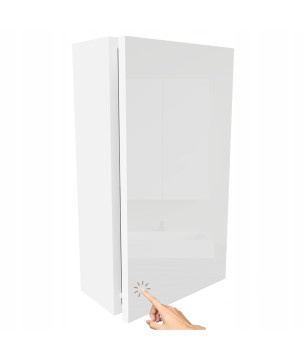 Szafka wisząca łazienkowa mała słupek biały połysk idealna na kosmetyki