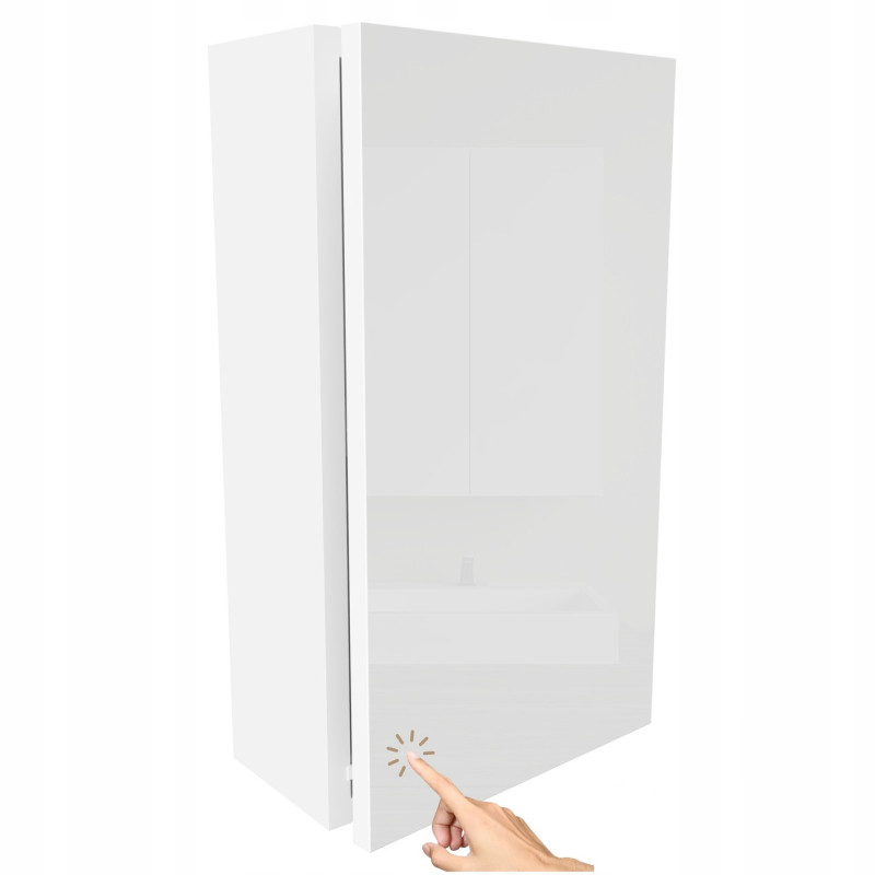 Szafka wisząca łazienkowa mała słupek biały połysk idealna na kosmetyki Szafka wisząca łazienkowa mała słupek biały połysk idealna na kosmetyki