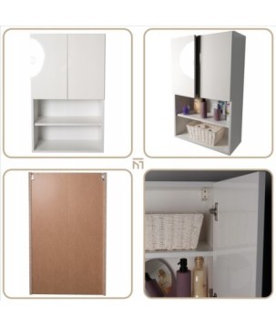 Pojemna szafka łazienkowa nad pralkę biała wysoki połysk szafka na chemie