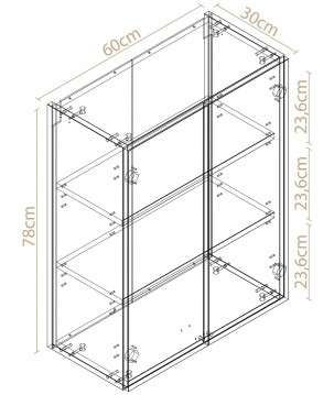 Szafka łazienkowa wisząca Kaszmir Pojemna i Ciepła szafka do łazienki 60cm