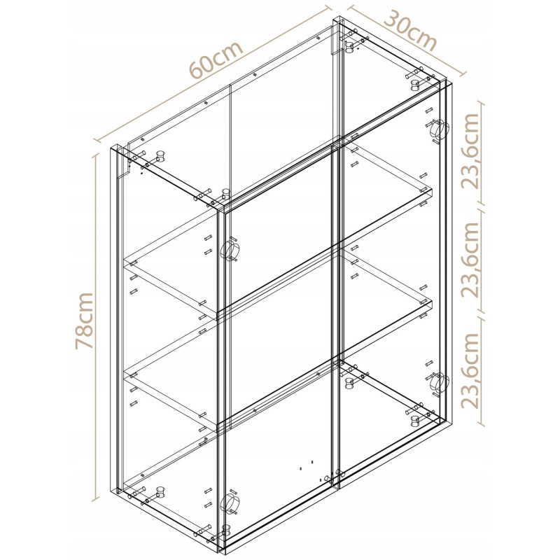 Szafka łazienkowa wisząca Kaszmir Pojemna i Ciepła szafka do łazienki 60cm