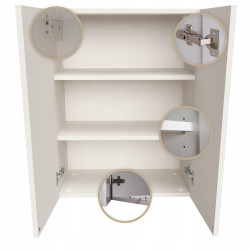 Szafka łazienkowa wisząca z półkami kaszmir 78x60x17 cm na kosmetyki