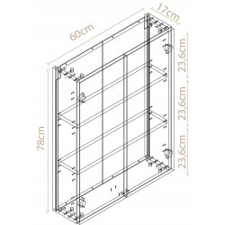 Szafka łazienkowa wisząca z półkami kaszmir 78x60x17 cm na kosmetyki