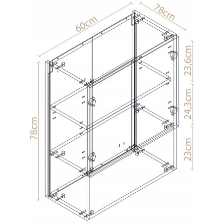 Szafka łazienkowa wisząca biały mat z otwartą półką szafka nad pralkę 80cm