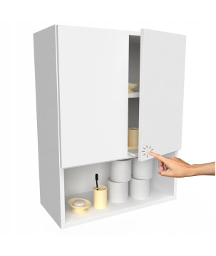 Szafka łazienkowa wisząca biały mat z otwartą półką szafka nad pralkę 80cm