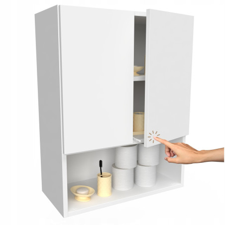 Szafka łazienkowa wisząca biały mat z otwartą półką szafka nad pralkę 80cm