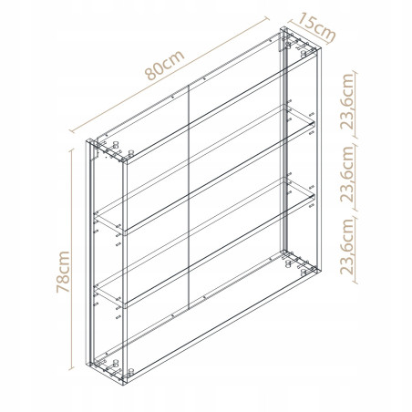 Szafka łazienkowa wisząca biały mat Regał na akcesoria do łazienki 3 półki