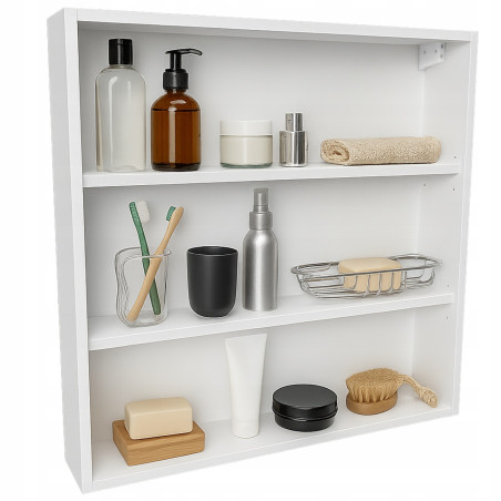 Szafka łazienkowa wisząca biały mat Regał na akcesoria do łazienki 3 półki