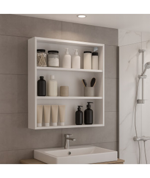 Szafka łazienkowa wisząca biały mat Regał na akcesoria do łazienki 3 półki