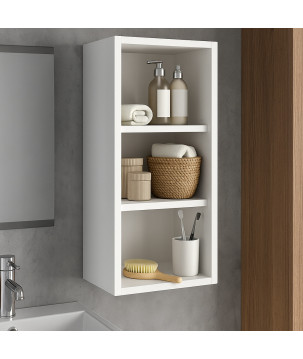 Szafka łazienkowa wisząca biała mat na reczniki pojemna i czysta przestrzeń