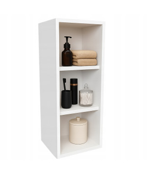 Szafka łazienkowa wisząca biała mat na reczniki pojemna i czysta przestrzeń