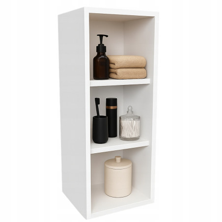 Szafka łazienkowa wisząca biała mat na reczniki pojemna i czysta przestrzeń