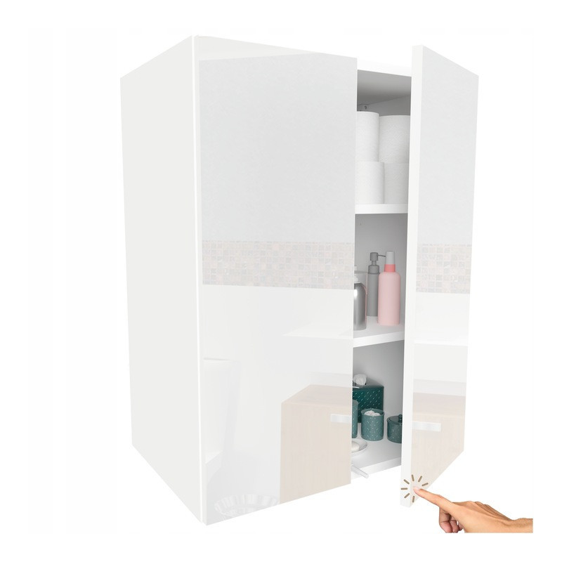 Szafka Łazienkowa wisząca Biały Połysk 78 x 60 x 40cm Głęboka i Pojemna