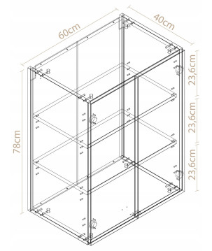 Szafka Łazienkowa wisząca Biały Połysk 78 x 60 x 40cm Głęboka i Pojemna