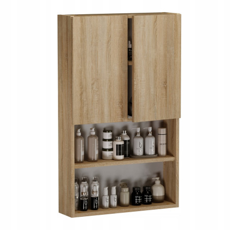 Szafka łazienkowa wisząca dąb Sonoma drewnopodobna nad geberit do łazienki