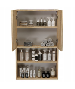 Szafka łazienkowa wisząca dąb Sonoma drewnopodobna nad geberit do łazienki